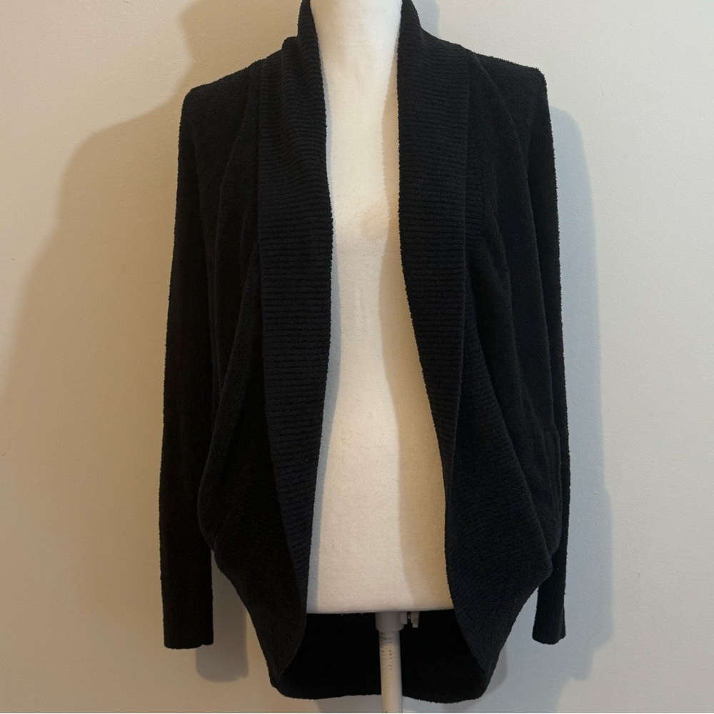 Barefoot Dreams Black Open-Front Cozy Cardigan